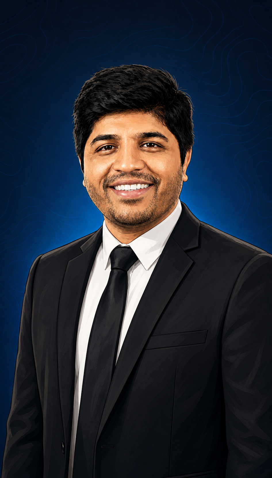 Illustrated portrait of Urmil, Founder of RankAltitude