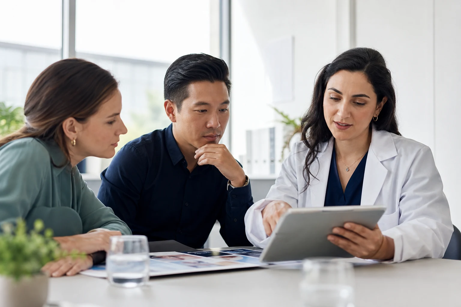 Healthcare team reviewing educational content